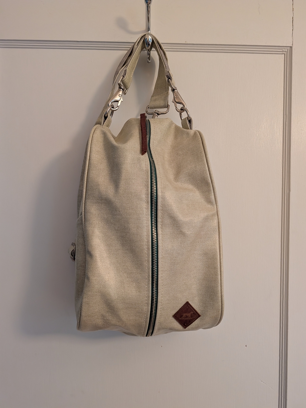 Waterproof Canvas Dopp / Crossbody Bag in Beige